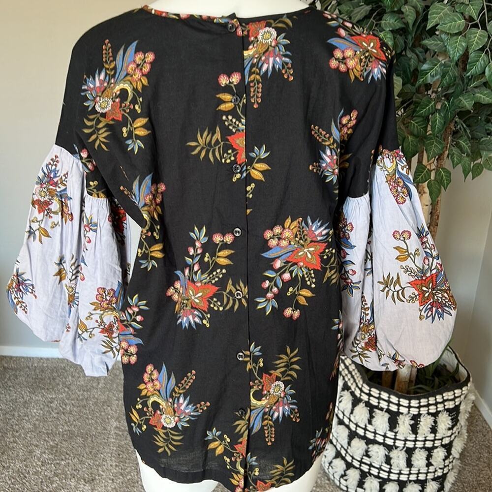 LOFT Puff Sleeve Printed Blouse - Picture 6 of 8